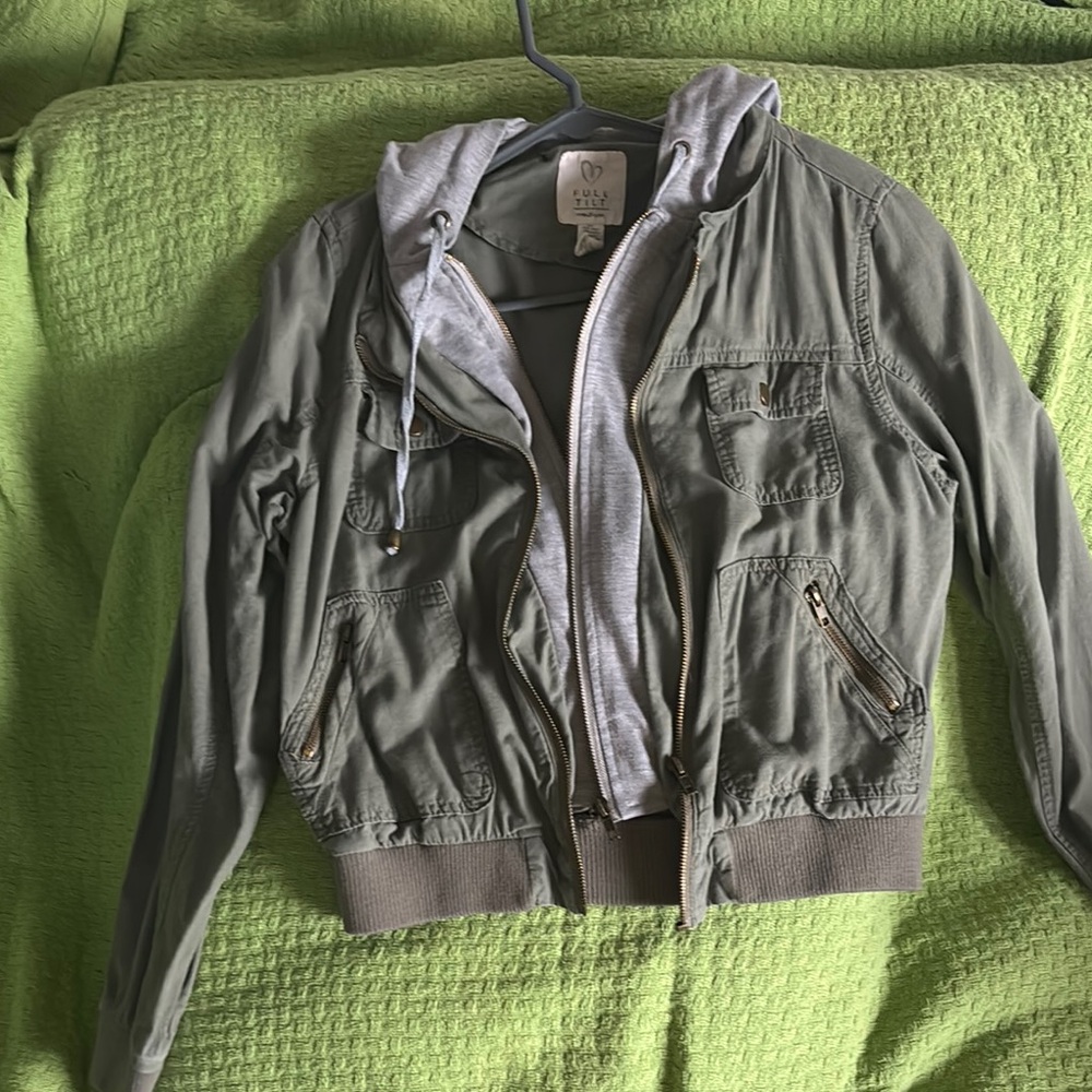 Full Tilt Sage Green Hooded Jacket